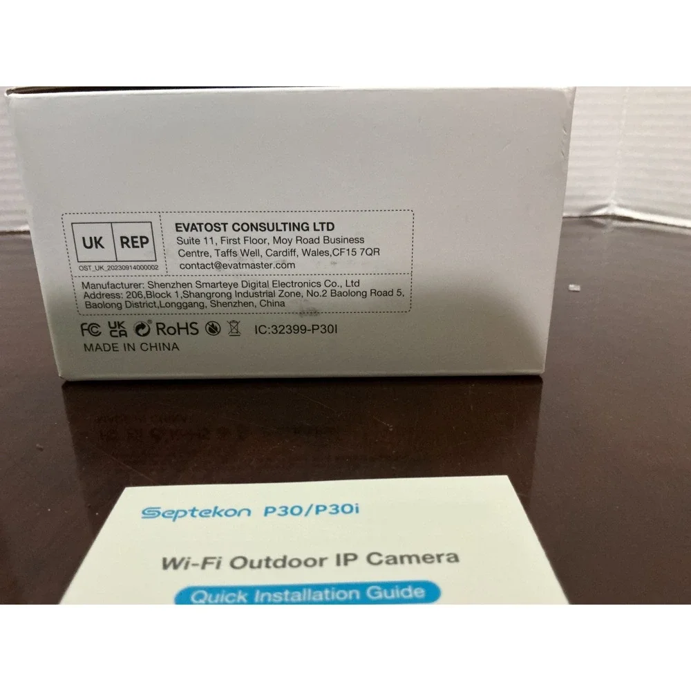 Sept-kon‎ P30 P30i Wi-Fi Outdoor IP Security Camera Black